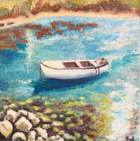 White Boat by artist Mozelle Marks